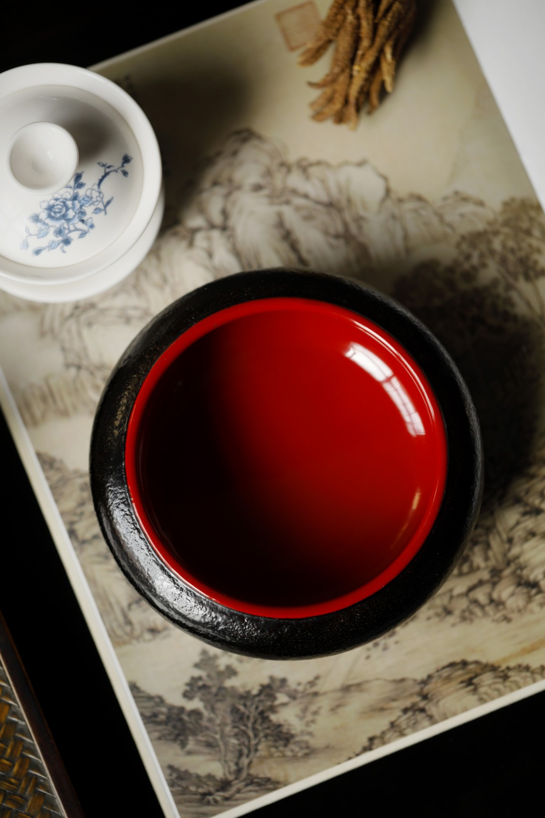 大漆 朱砂红 | 茶钵