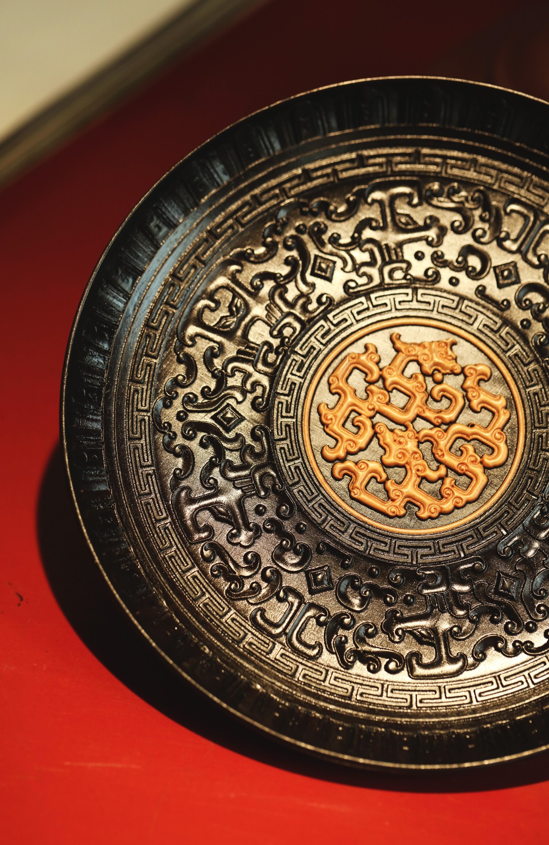 紫光檀x黄杨木|拐子如意纹·果盘