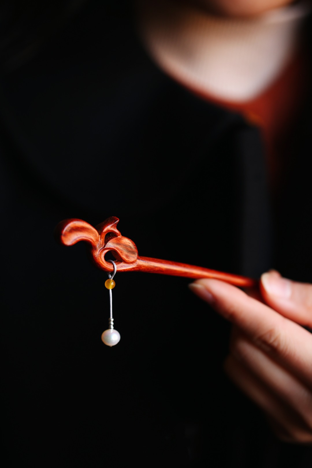 小叶紫檀【玉兰】发簪