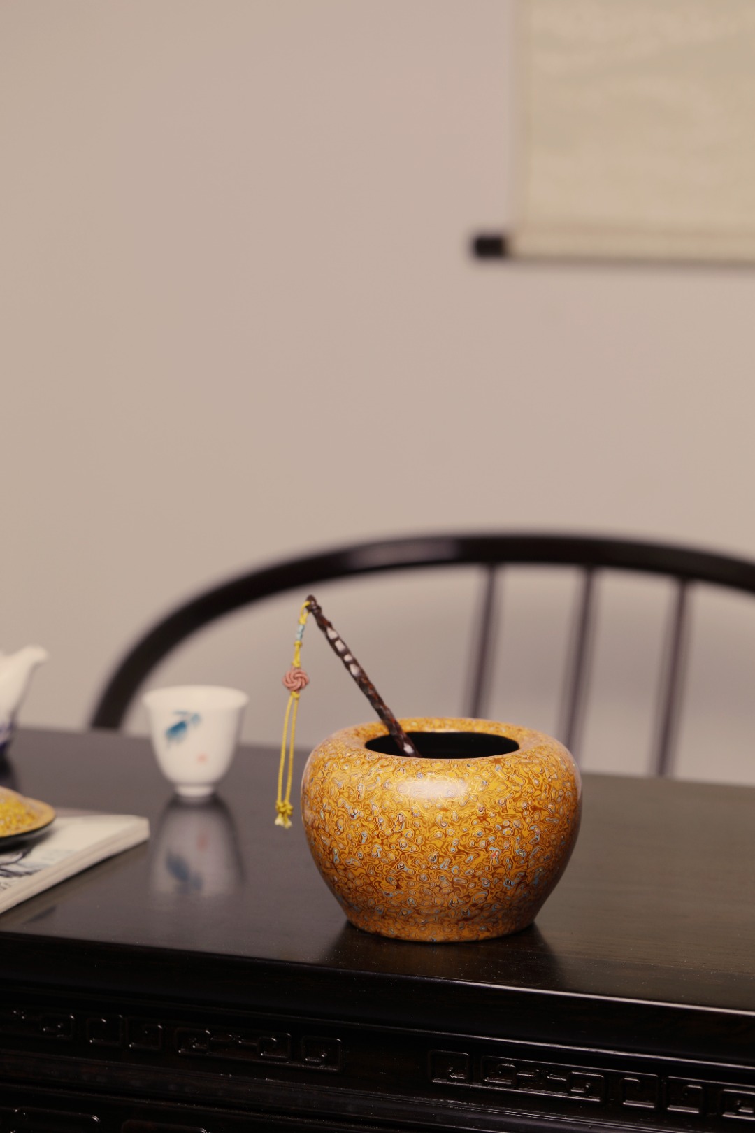 大漆·绚黄 | 茶叶罐  一对