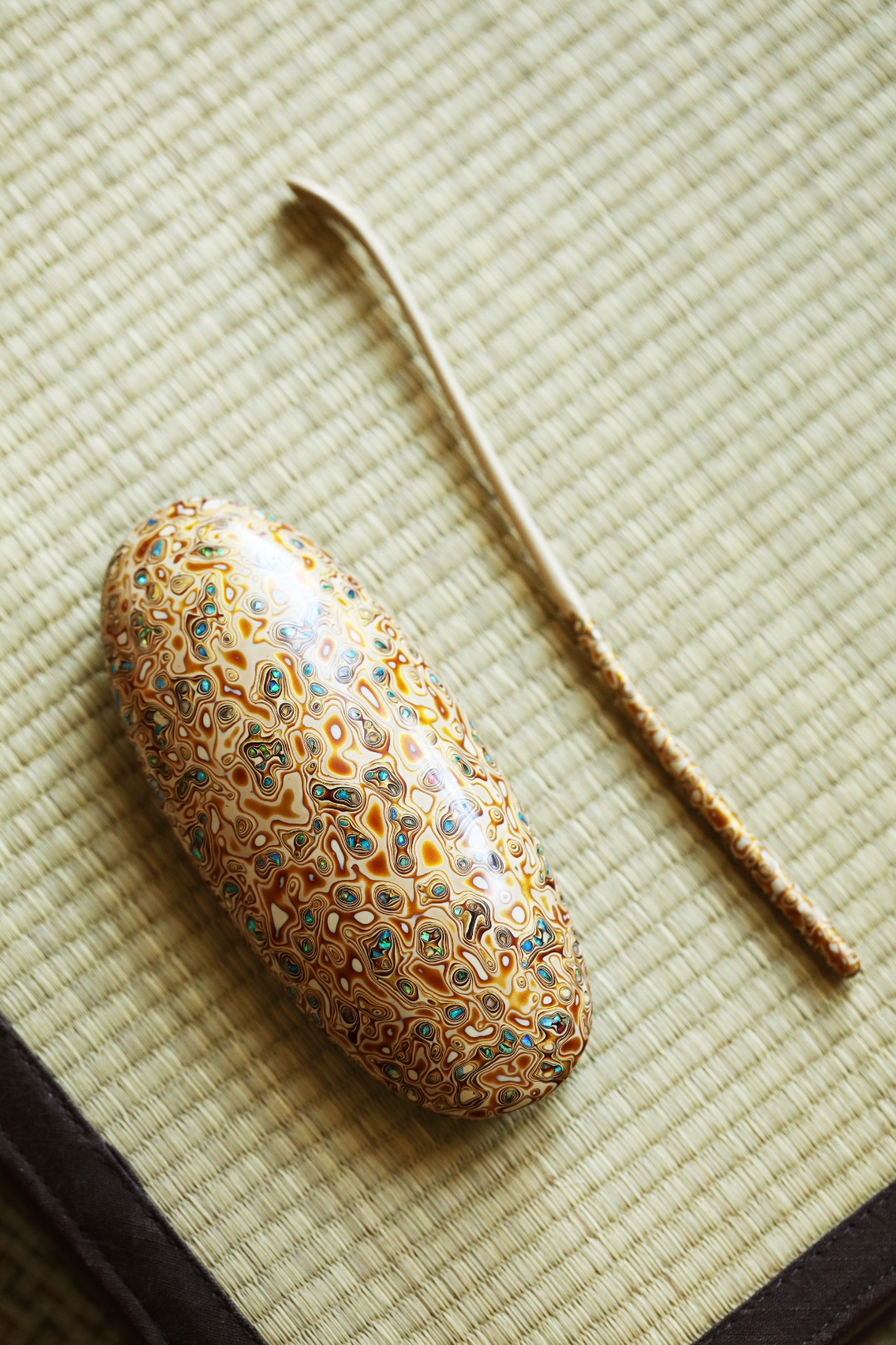 大漆X螺钿【淡密黄】 茶则