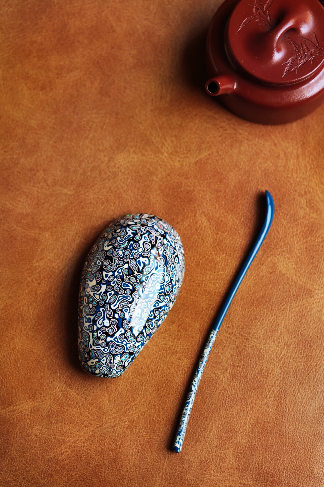 大漆·海青蓝【荷合】 茶则套装