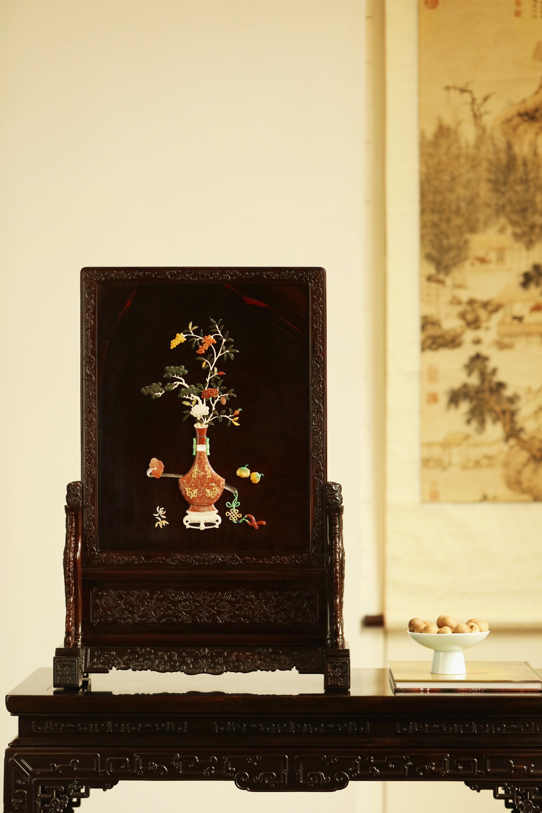 酸枝x百宝嵌【清供图】插屏
