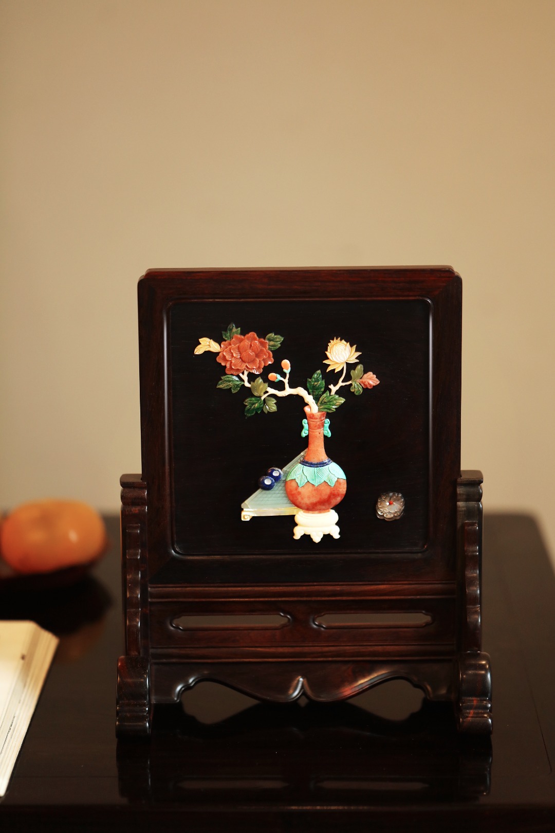 酸枝x百宝嵌 | 清供图 插屏
