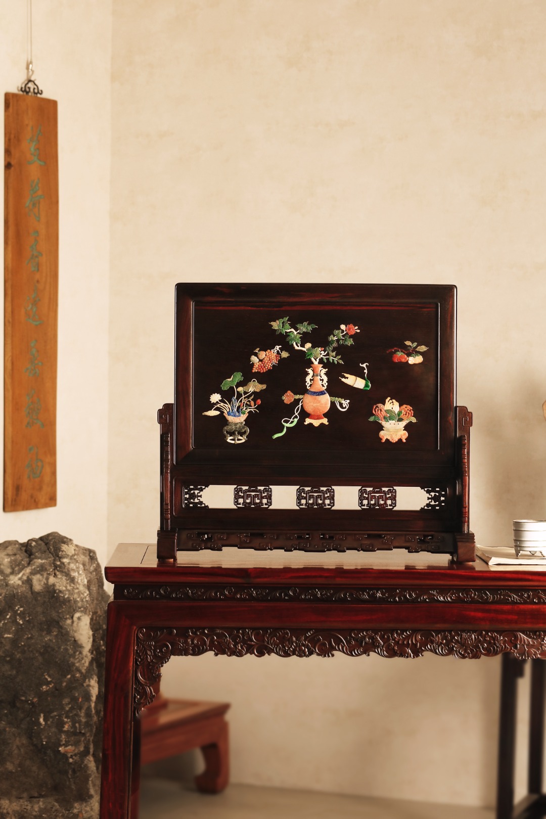 酸枝x百宝嵌【清供图】大插屏
