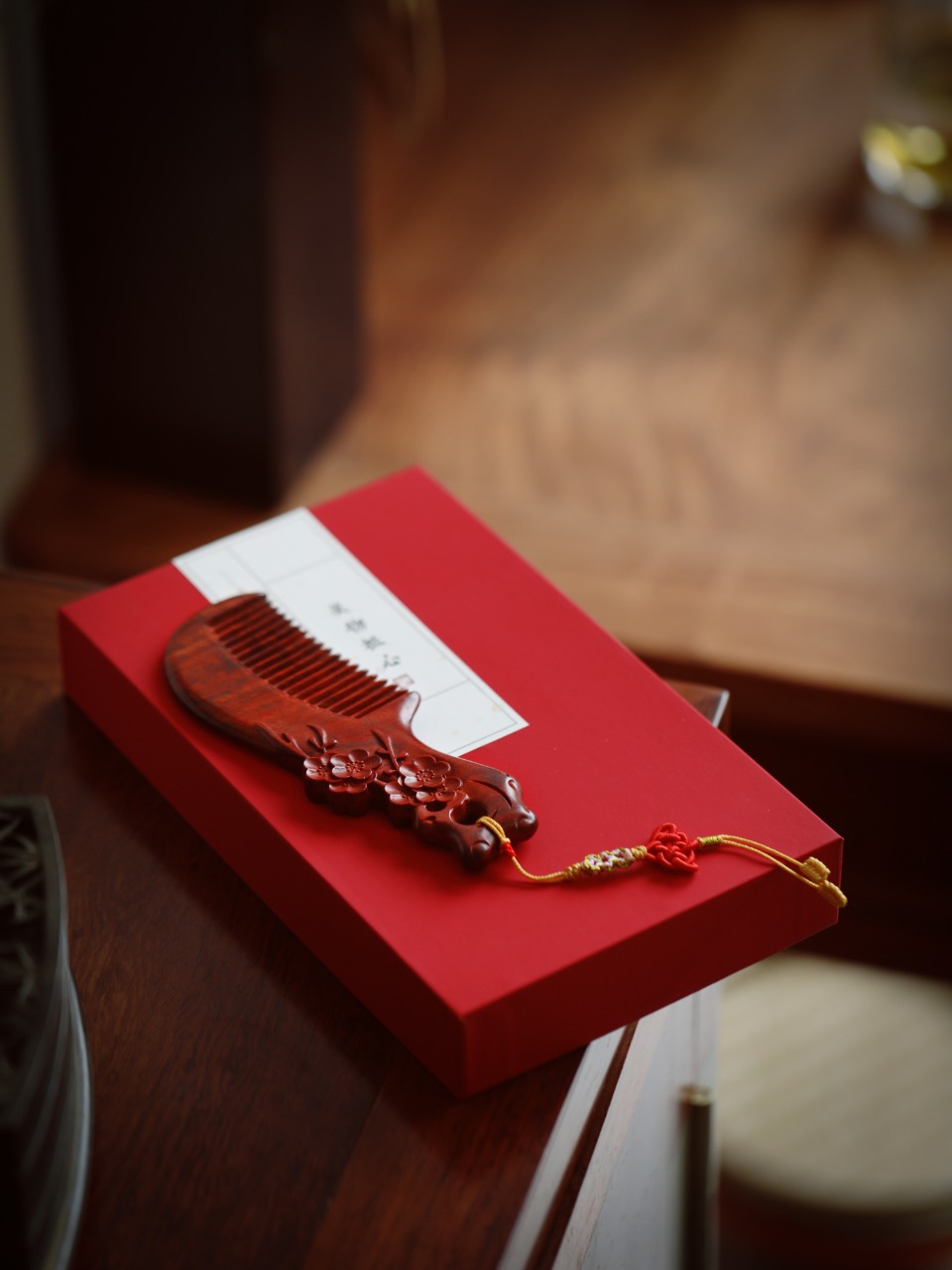 紫檀【梅花】木梳