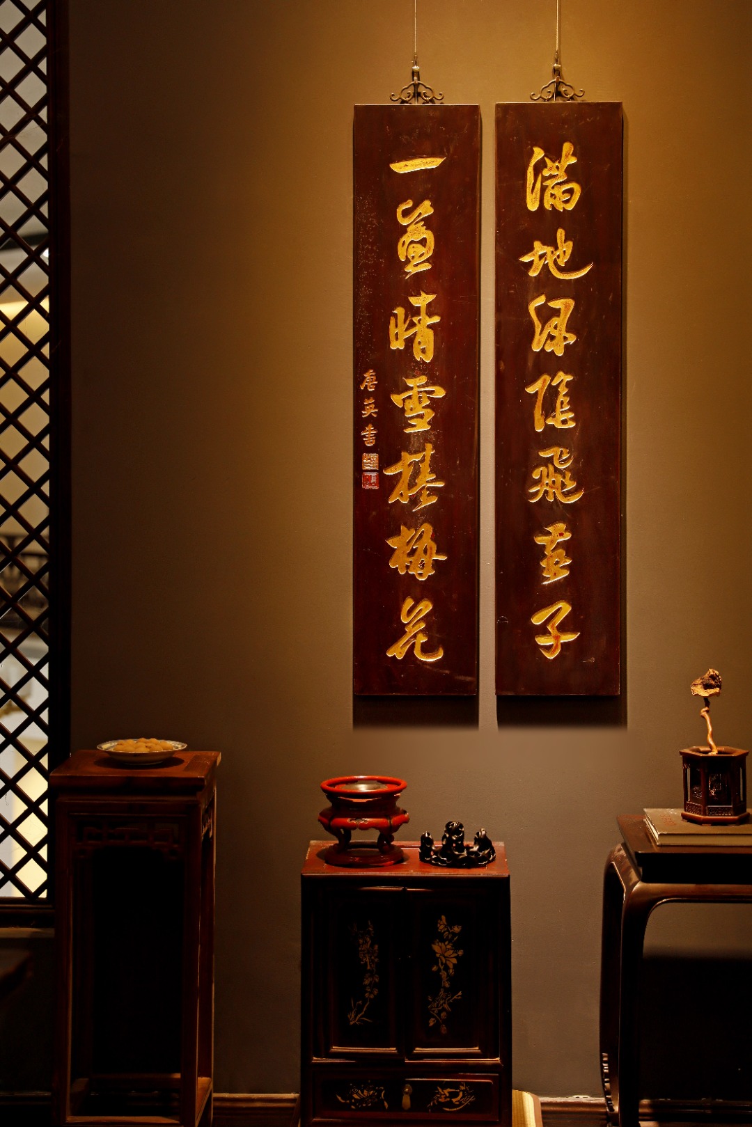 唐英 楠木 |七言对联
