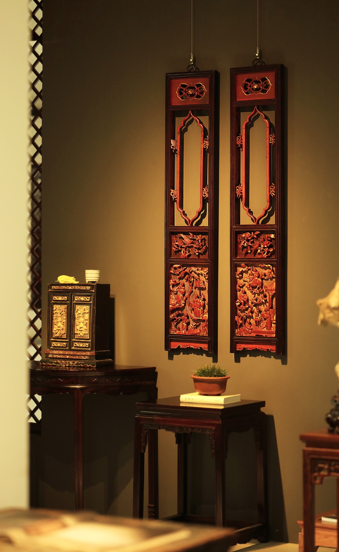 清时期 | 老花板 · 二条屏
