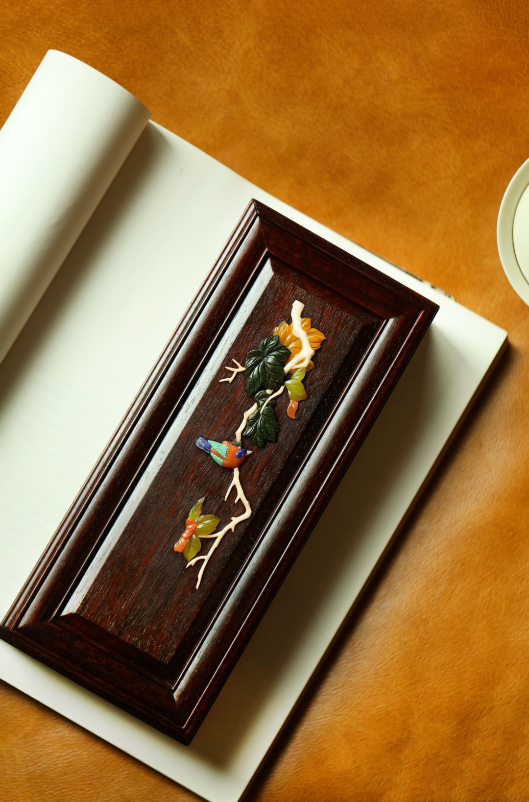 紫檀x百宝嵌【太平吉祥】抽拉盒
