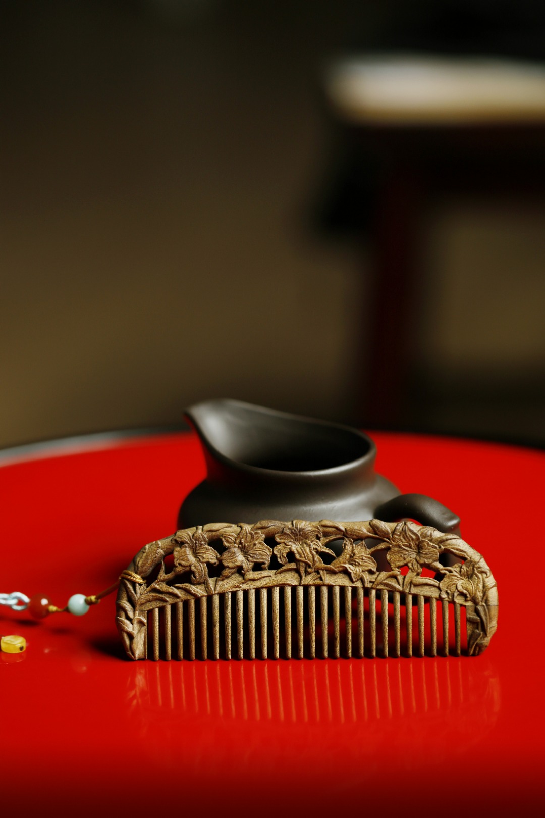 金丝楠木【百年好合】木梳
