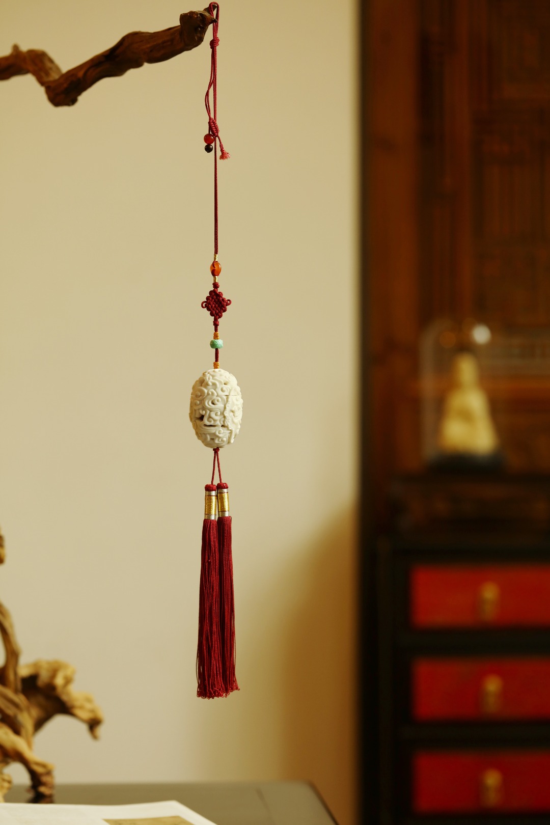 鹿角【福运绵长·香囊】挂件
