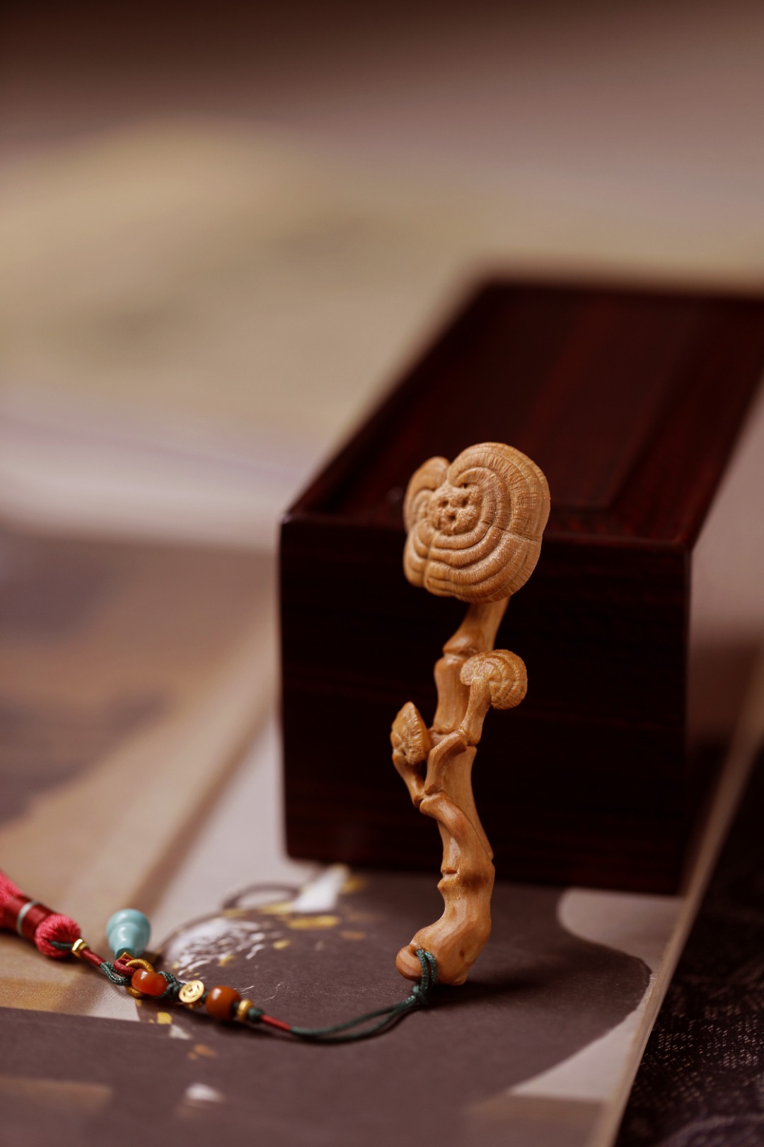 老山檀香 | 灵芝如意 把件
