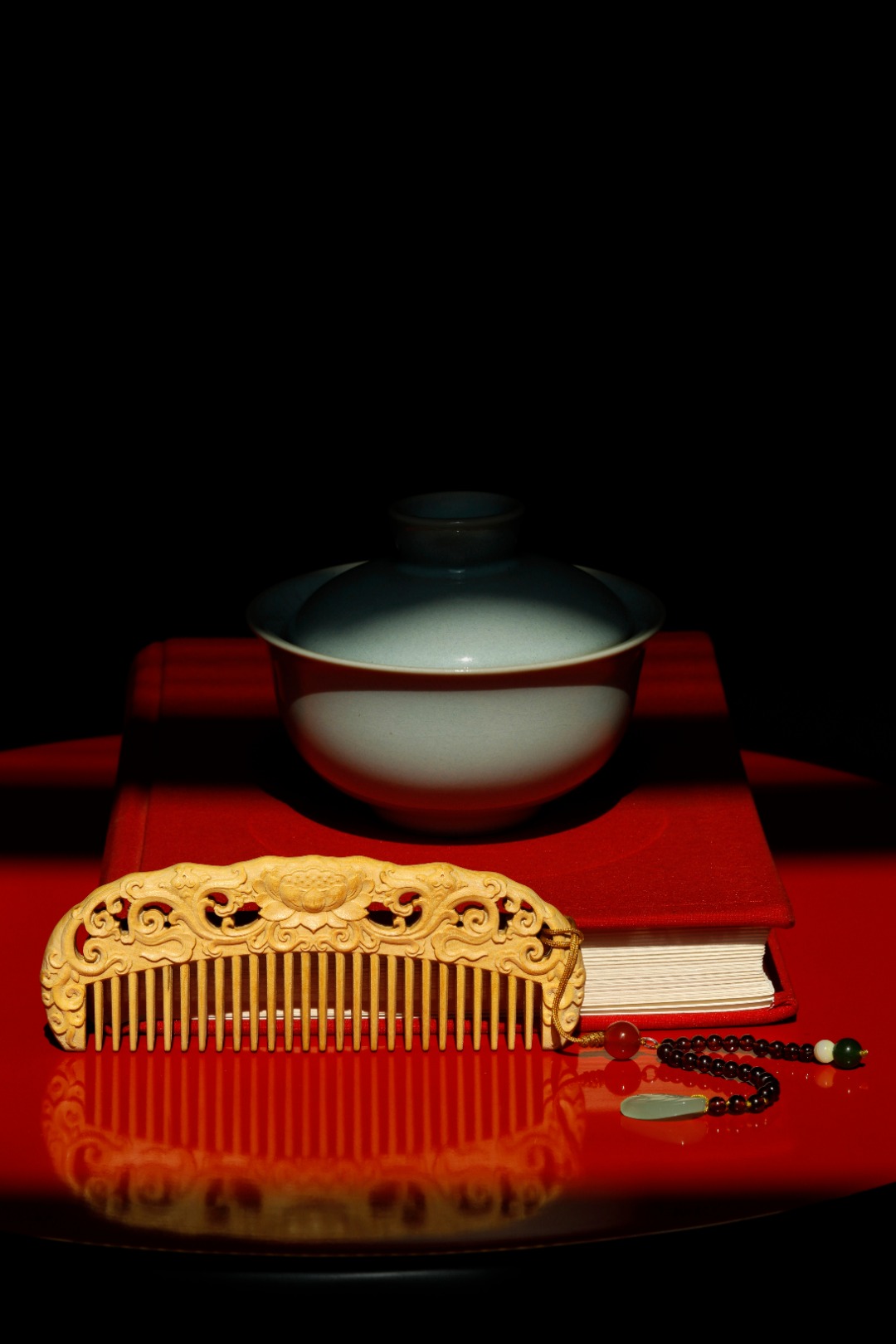 黄杨木【莲】木梳
