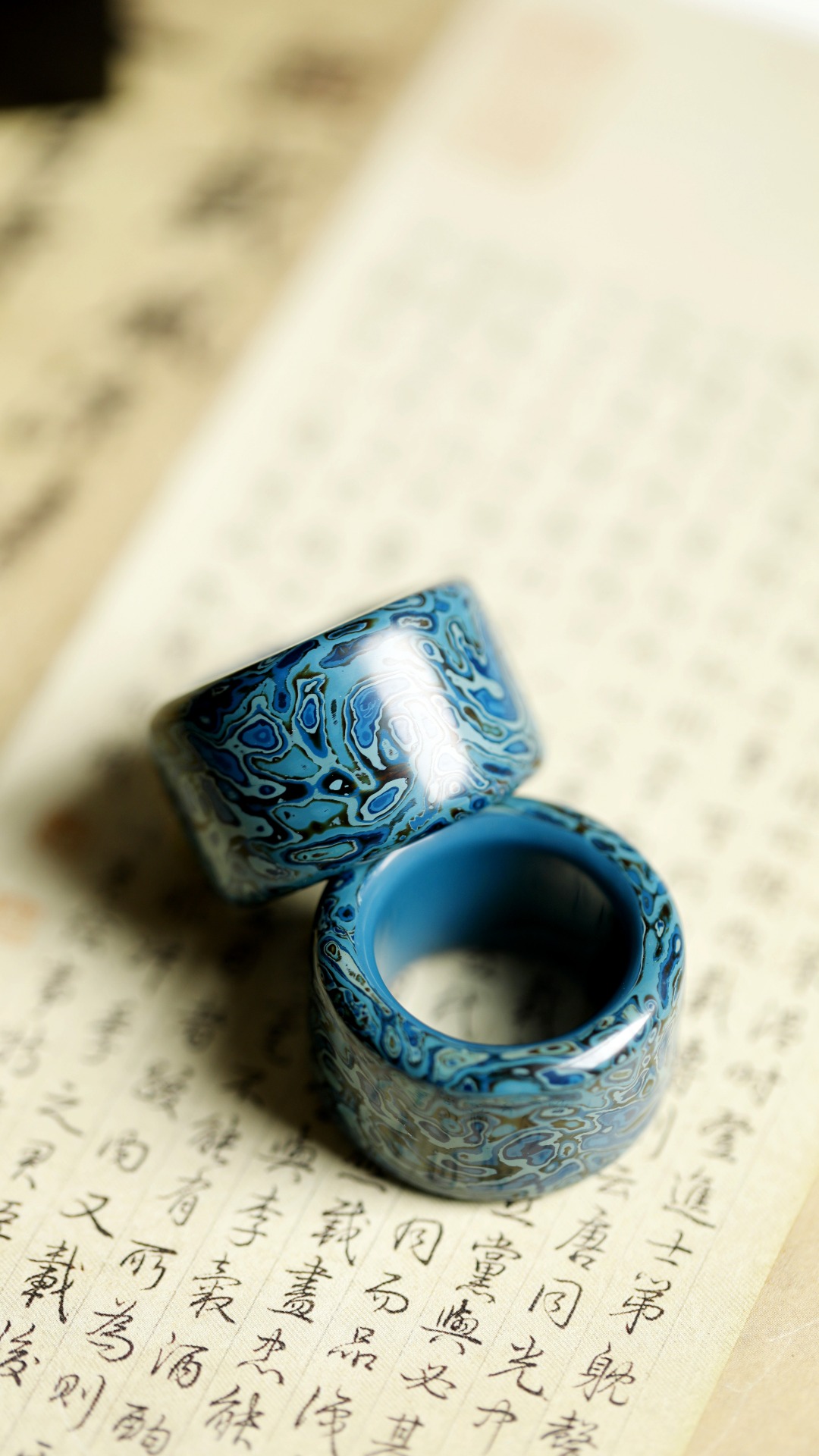 大漆 青蓝·扳指
