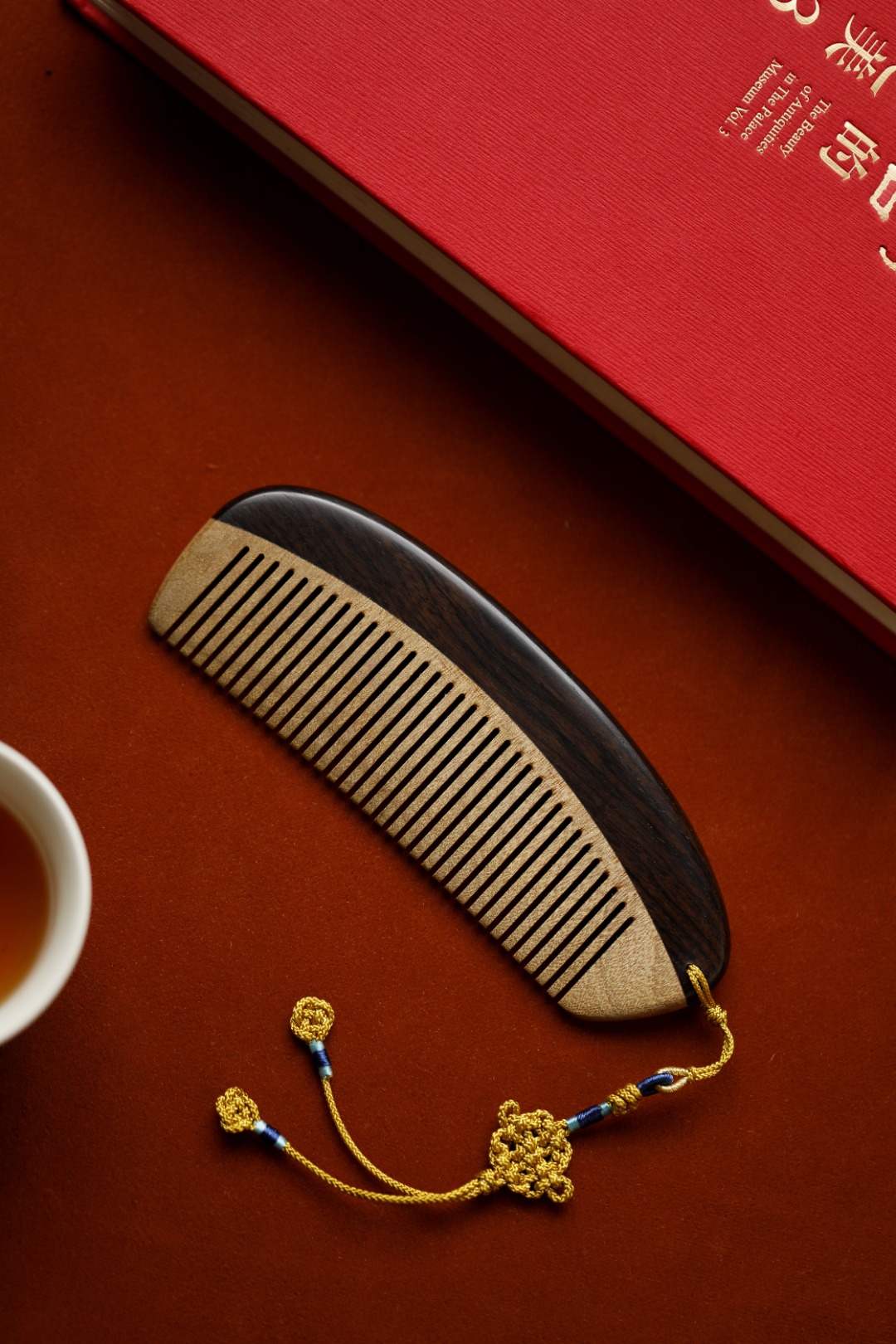 紫光檀-金丝楠【青怡】木梳
