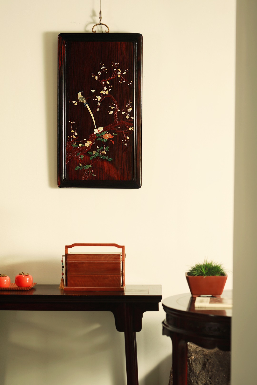 酸枝x百宝嵌 【福寿双全】挂屏 
