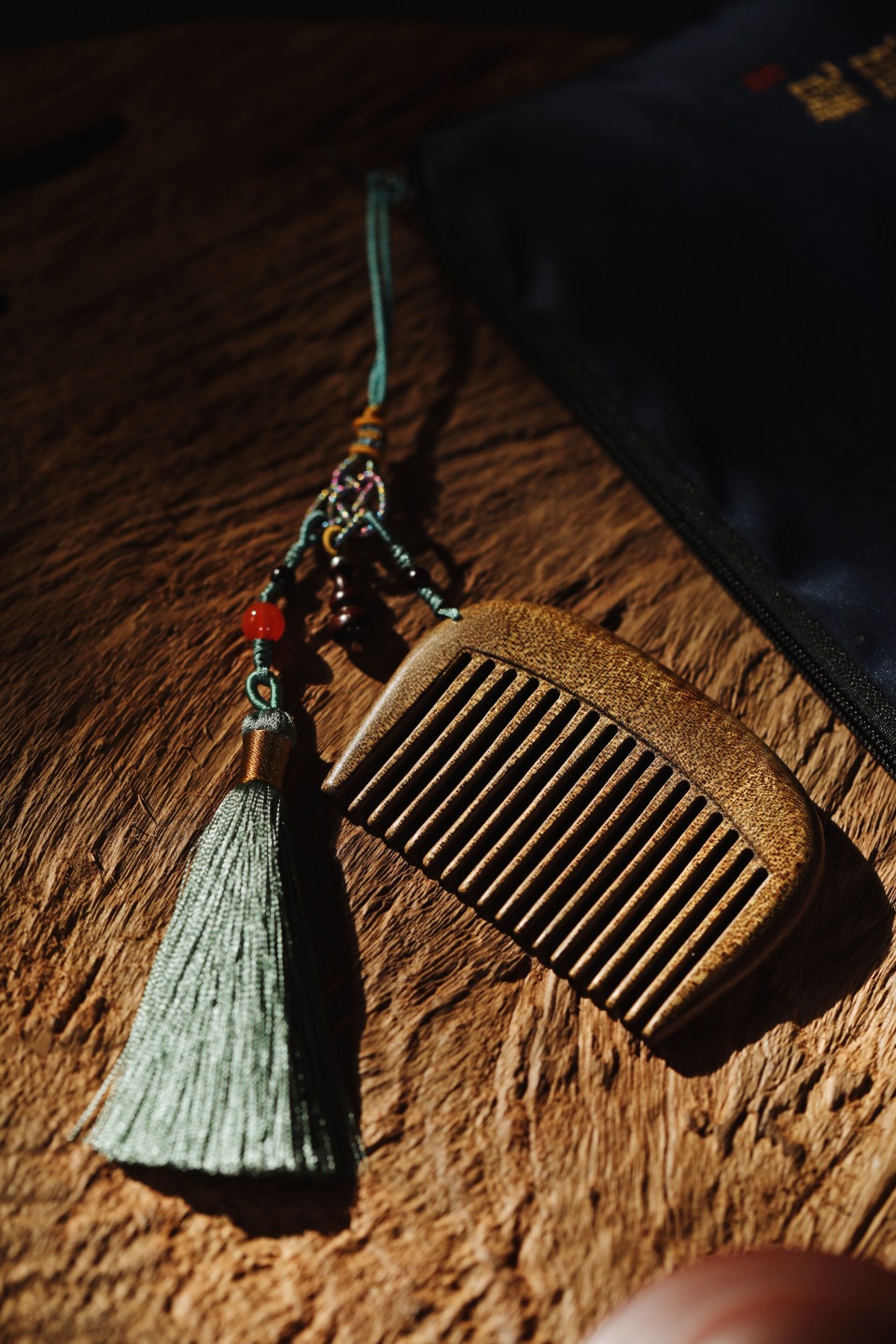 金丝楠【颜末】木梳-挂件
