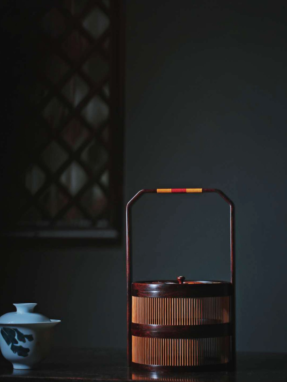 竹影系列『连年有余』圆提篮 
