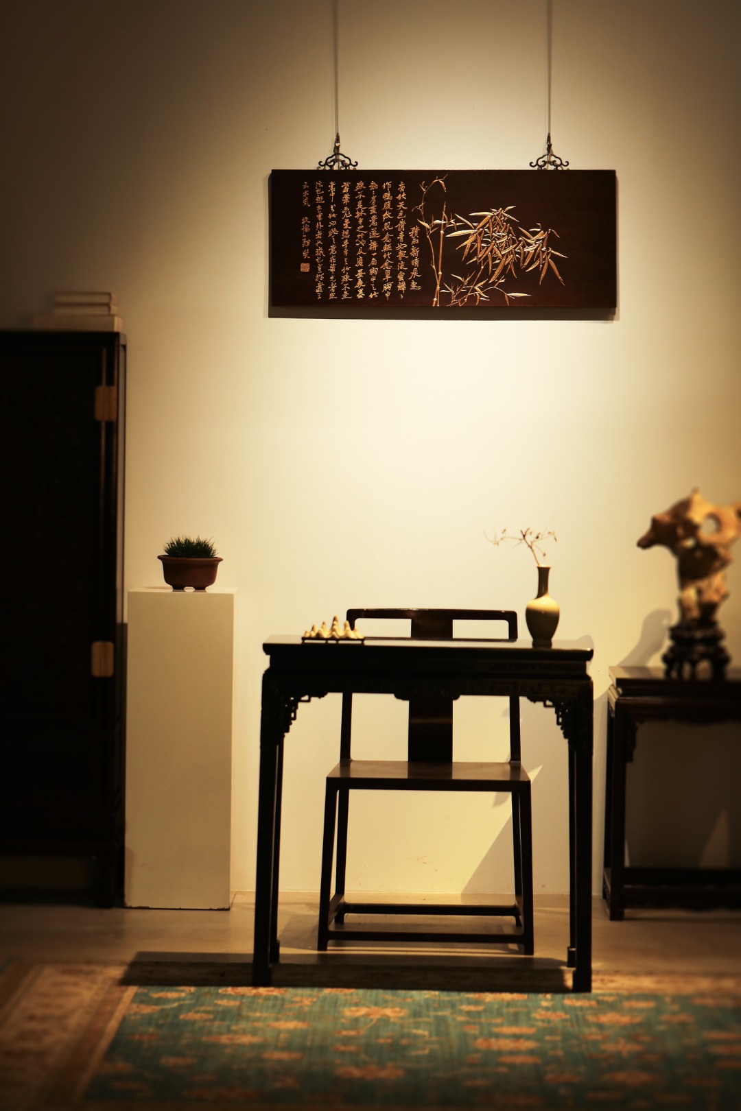 老楠木【板桥·竹】匾额
