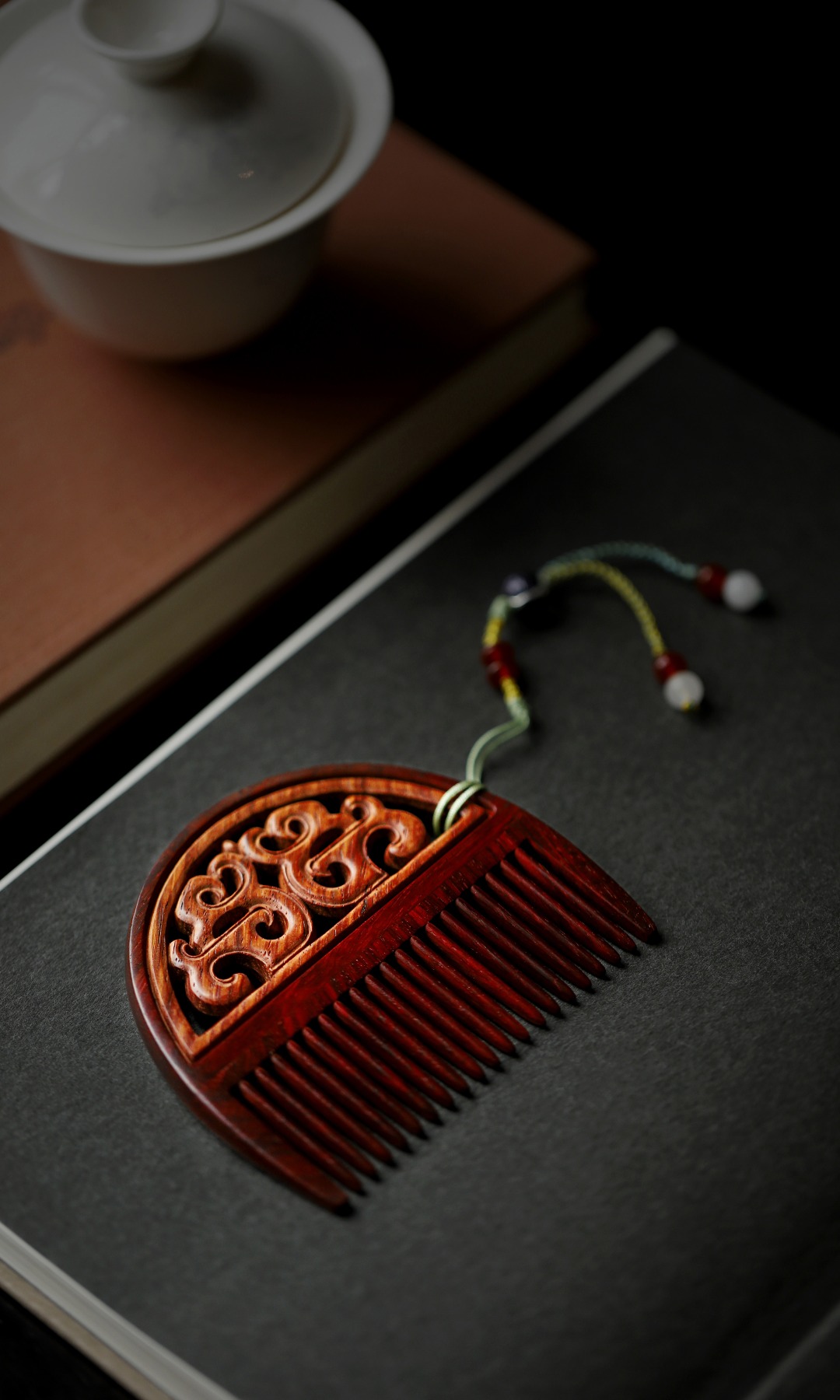 紫檀x黄花梨【梳美人】木梳
