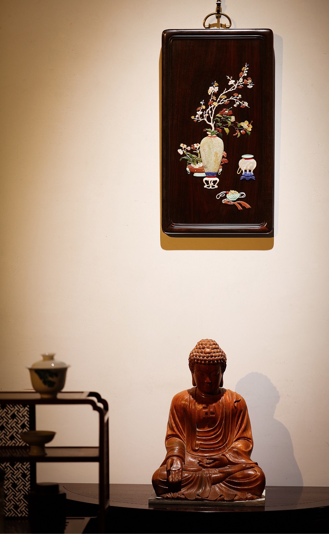 大红酸枝【清供图】百宝挂屏
