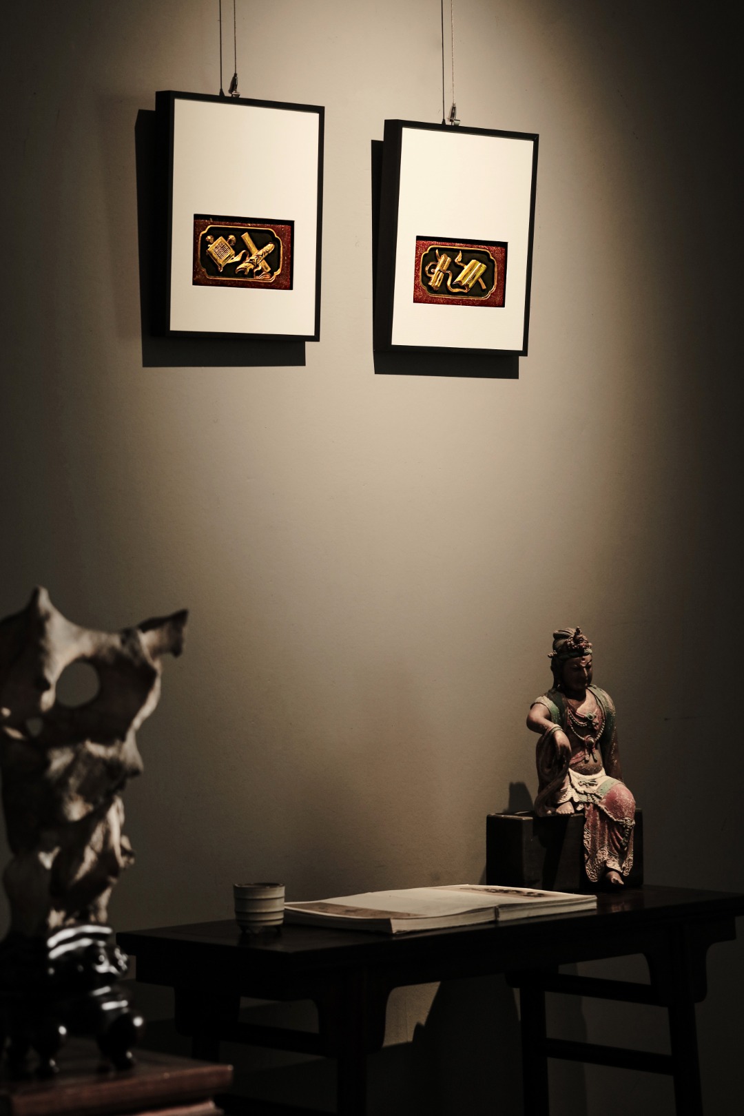 老花板【琴棋书画】挂屏
