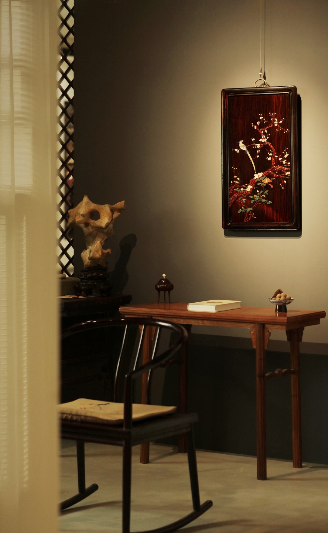 酸枝x百宝嵌 【福寿双全】挂屏 
