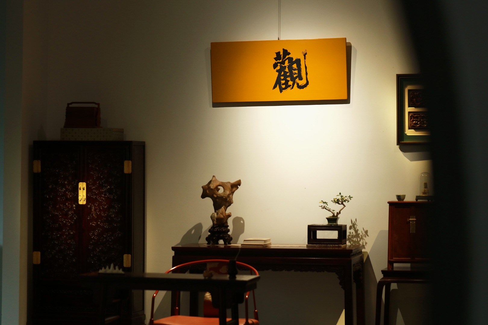 老楠木x大漆【观自在】挂屏
