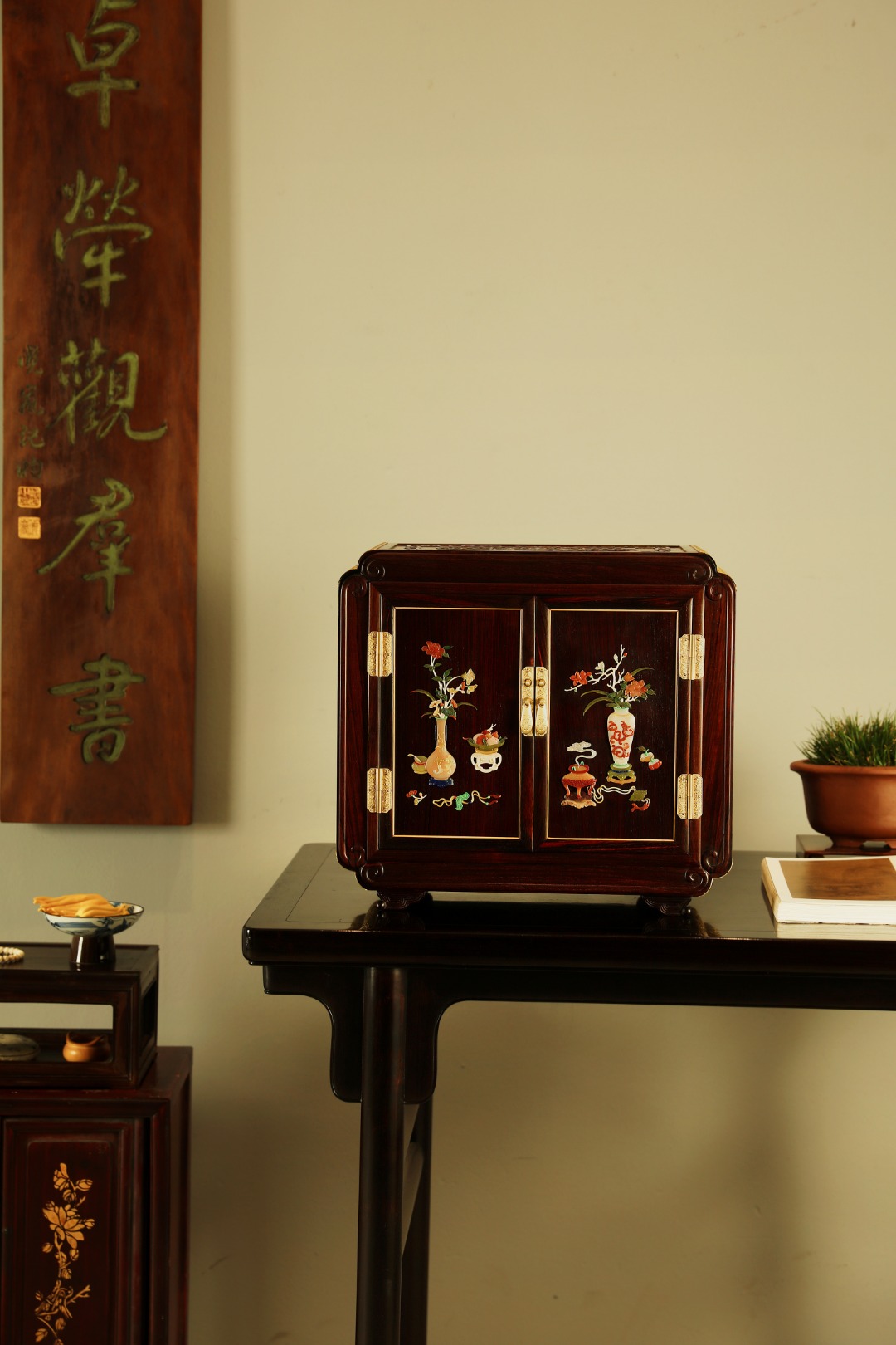 酸枝x百宝嵌【清供·博古图】百宝箱
