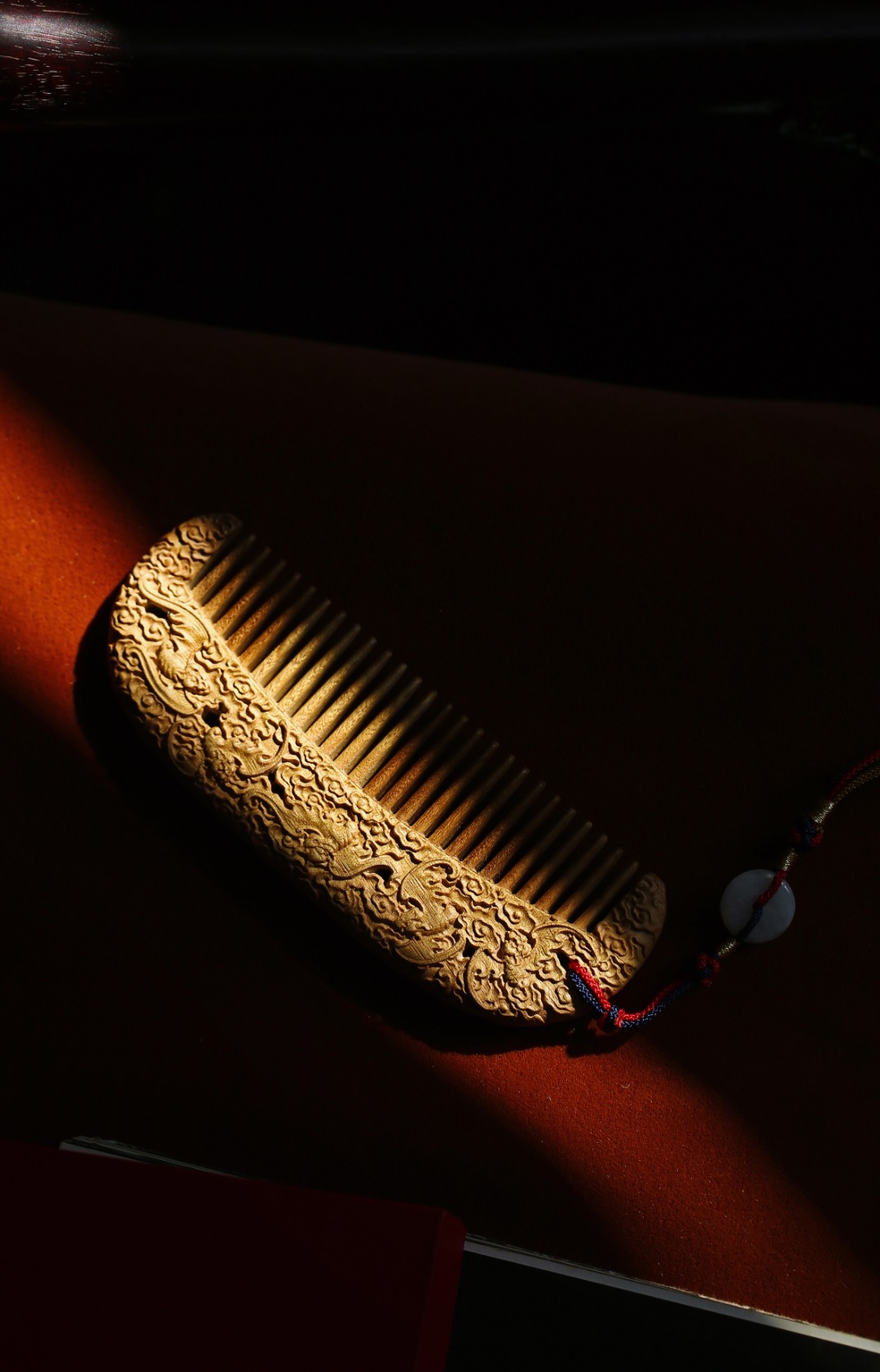 金丝楠【五福】木梳
