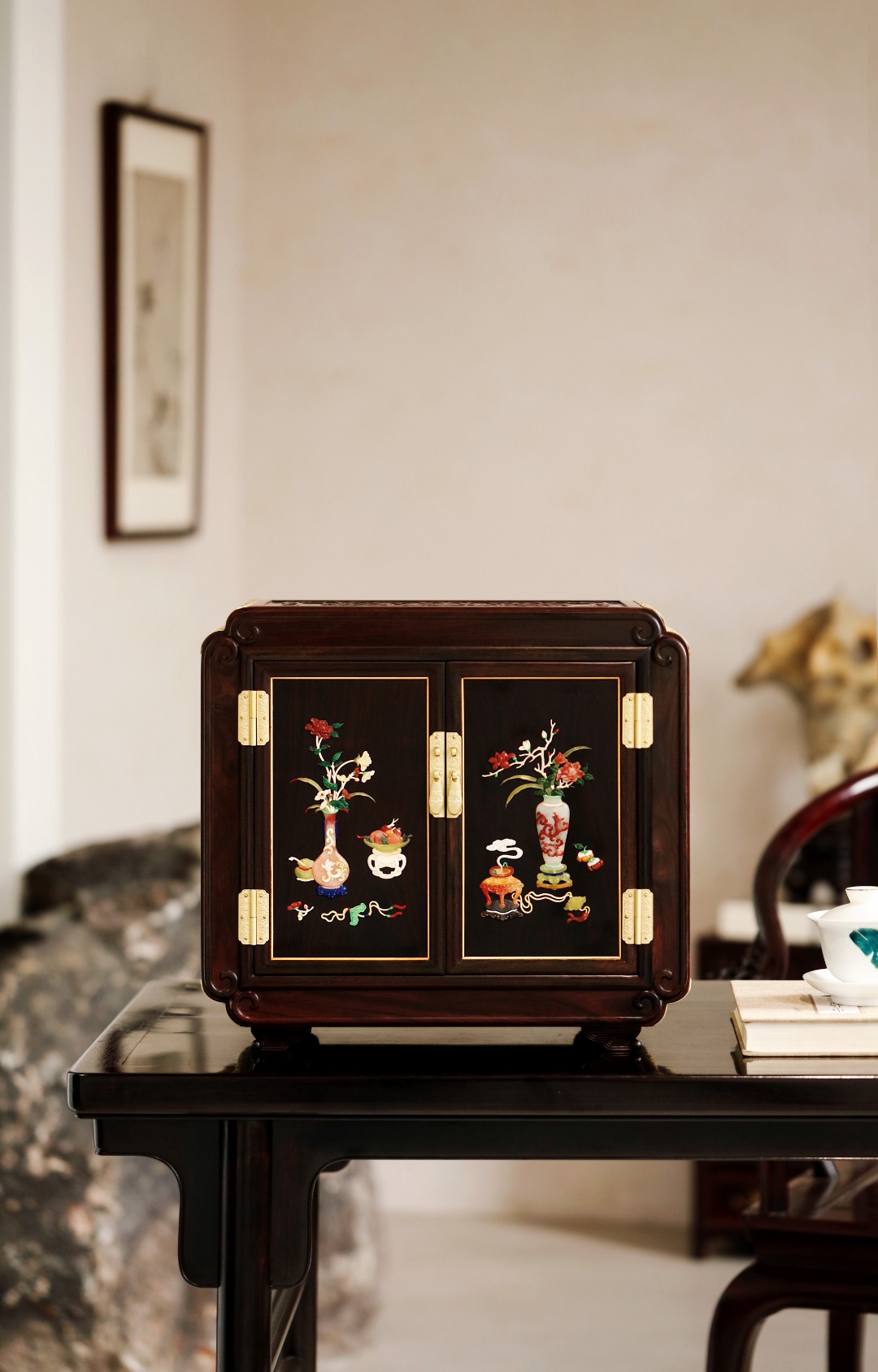 酸枝x百宝嵌【清供·博古图】百宝箱
