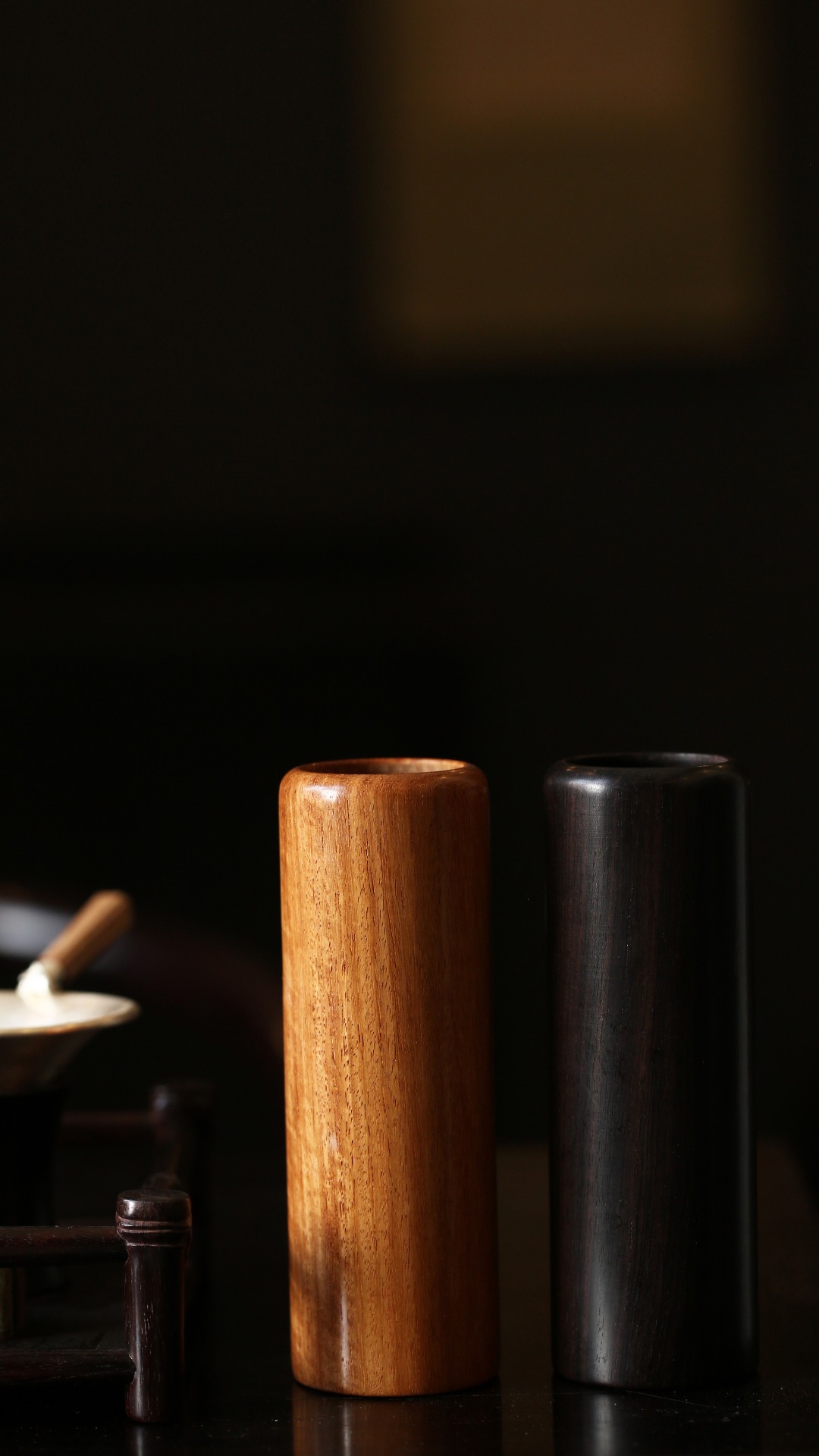 缅花/紫光檀 茶器 收纳筒
