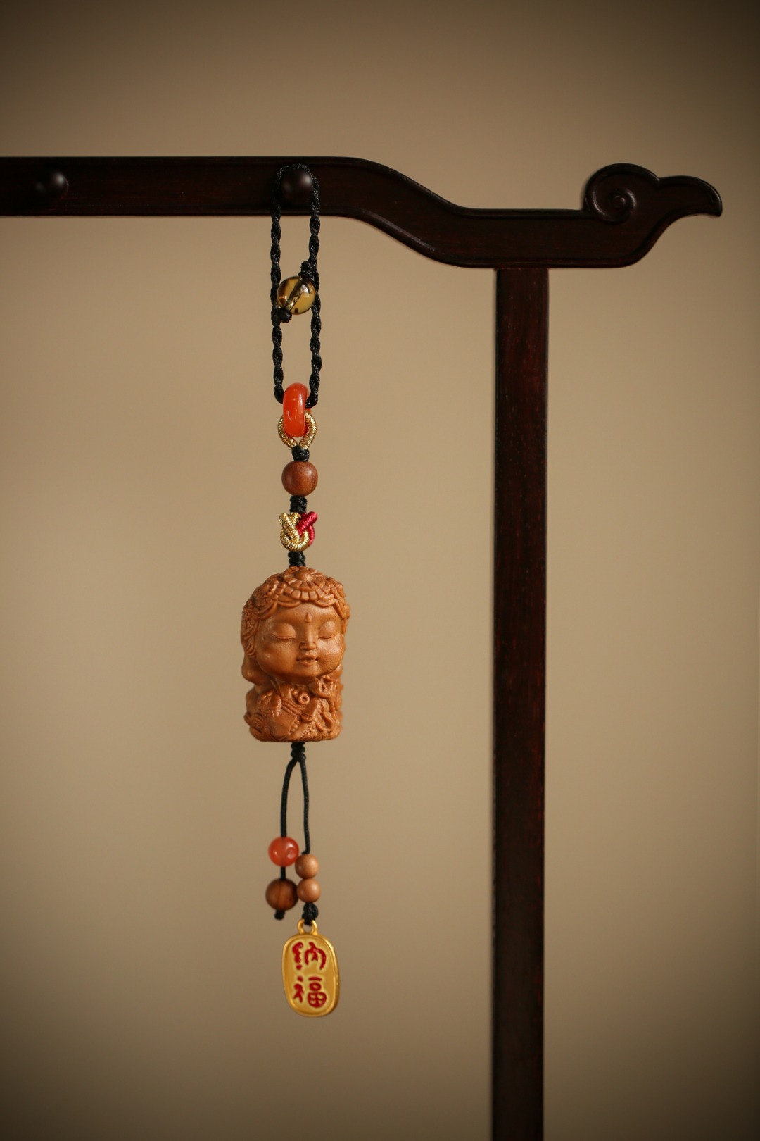 老山檀香【绿度母】挂件
