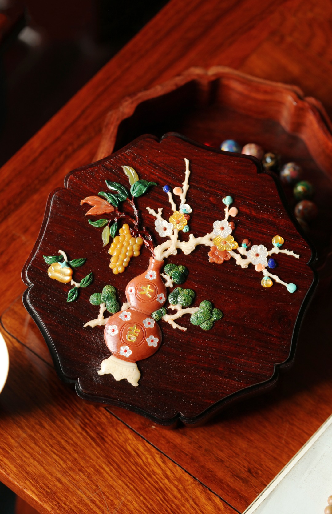 紫檀百宝嵌 【清供图】八角盒