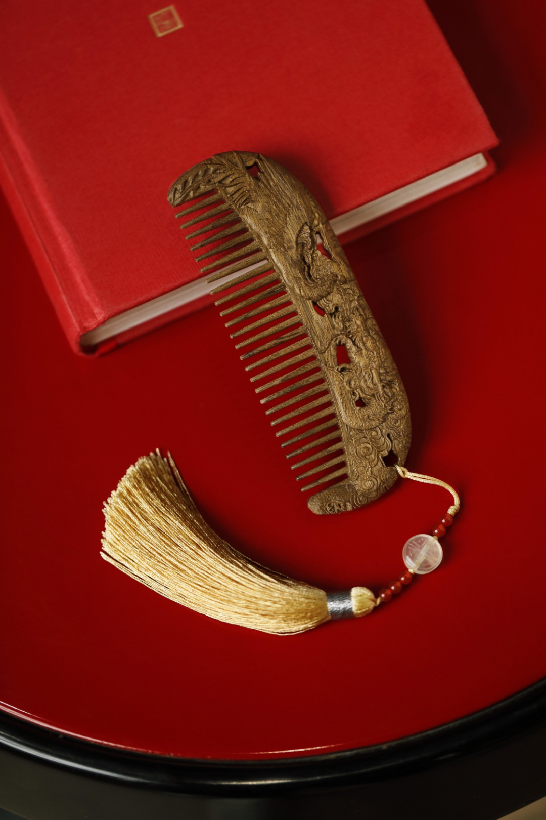 金丝楠木【龙凤呈祥】木梳
