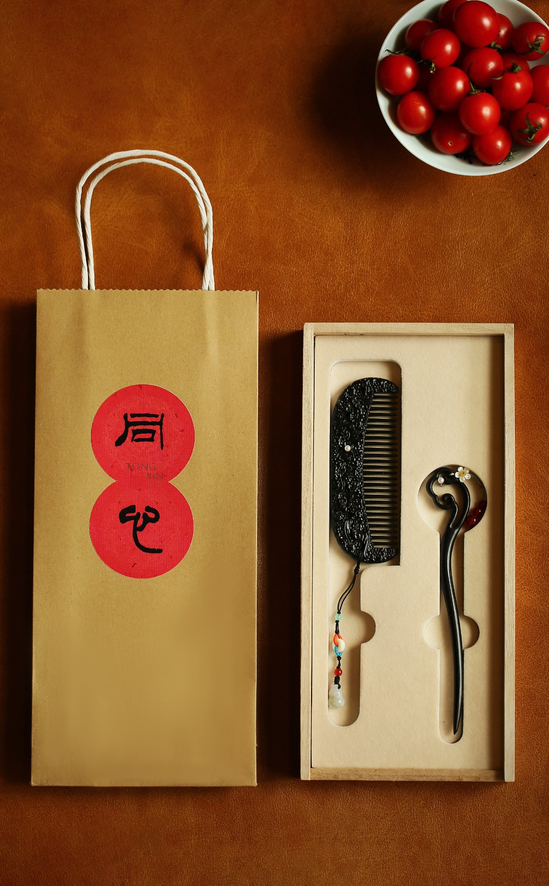 紫光檀 | 五福如意 同心套装