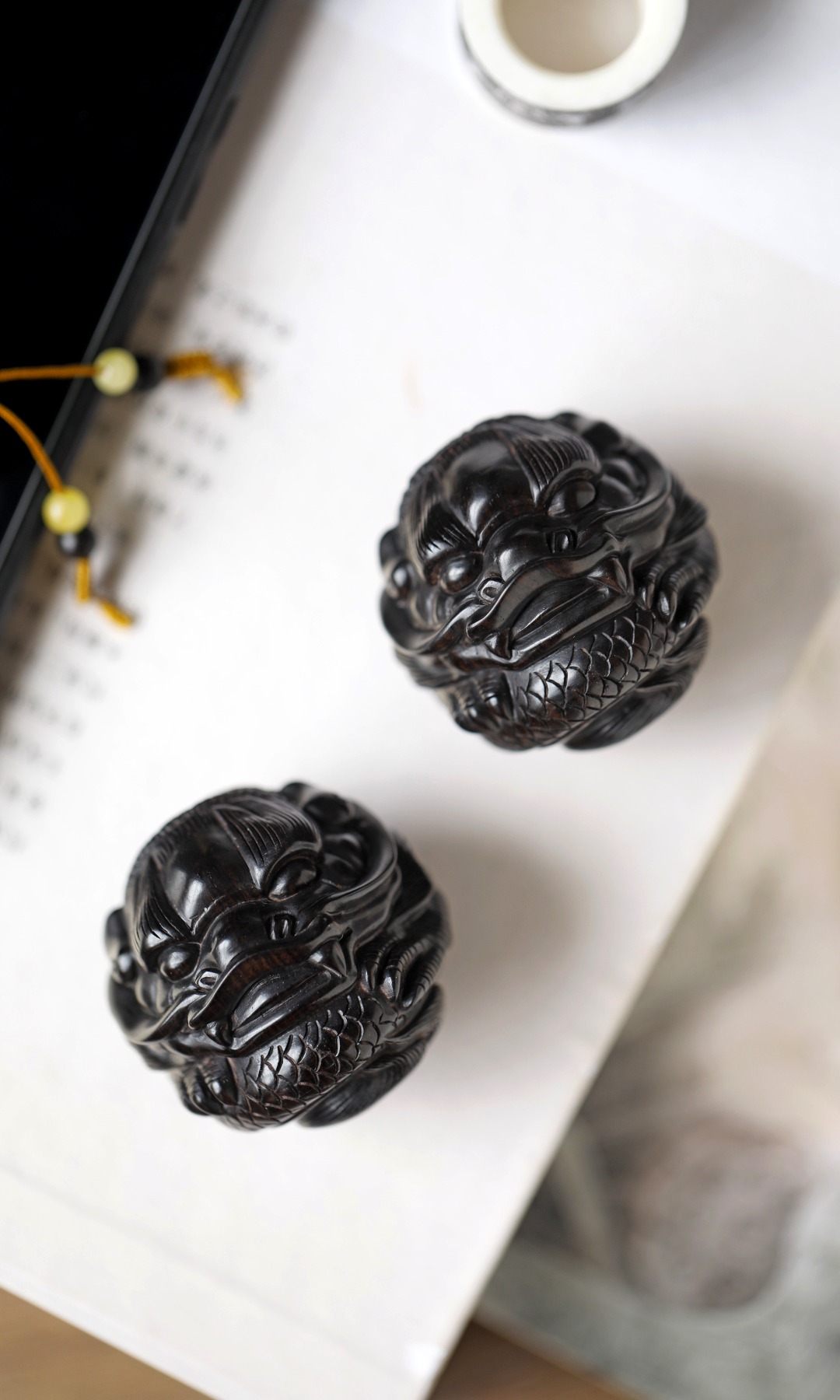 紫光檀【祥龙】保健球 50mm
