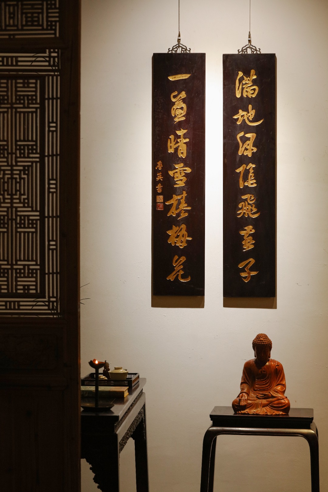 唐英书 楠木 |七言对联
