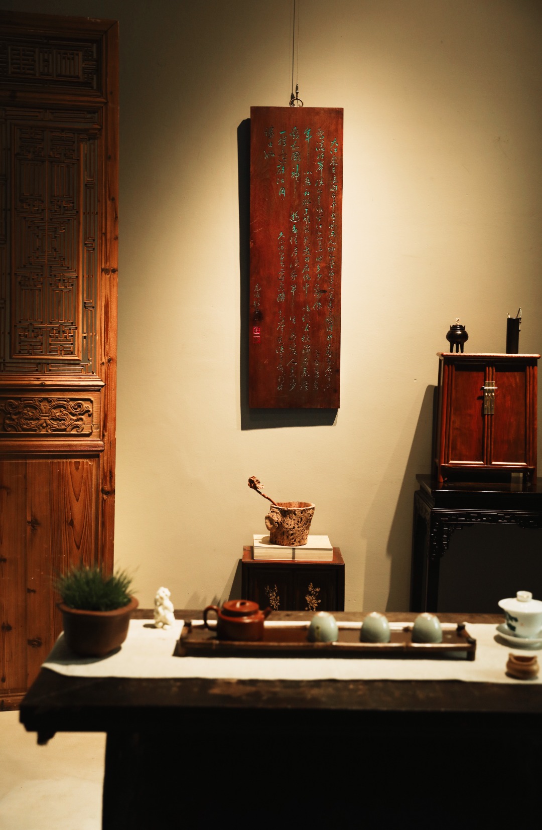 苏轼 楠木【赤壁怀古】挂屏
