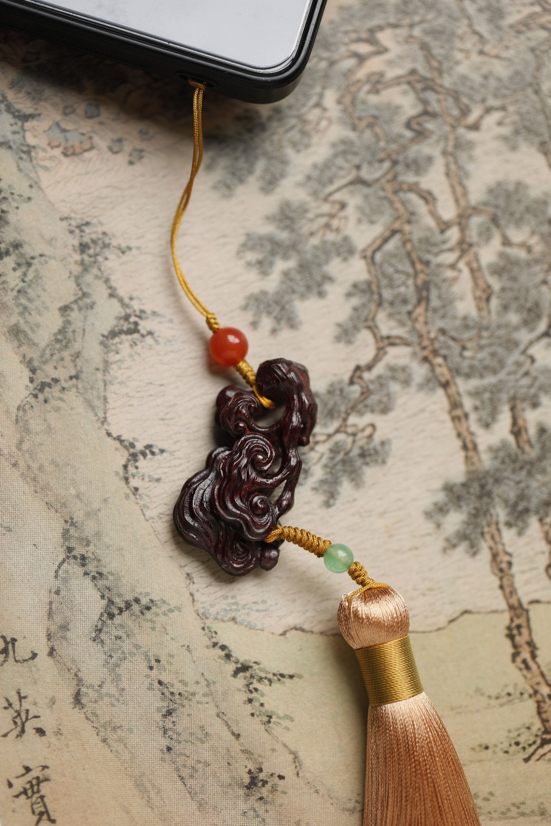 小叶紫檀【灵芝】钥匙扣 挂件
