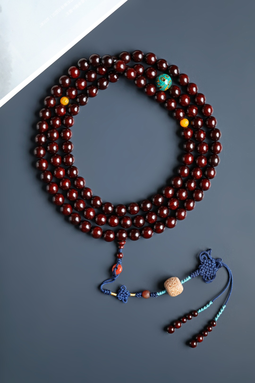 3490 小叶紫檀 泥料金星12mm 108颗 约135g