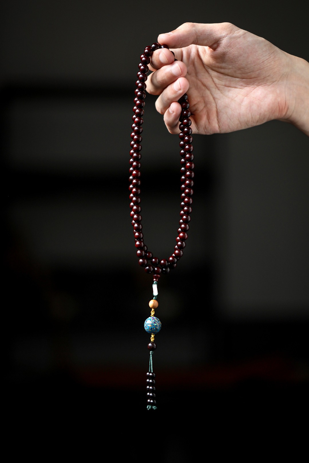 小叶紫檀原创【嫣蓝】8mm108颗
