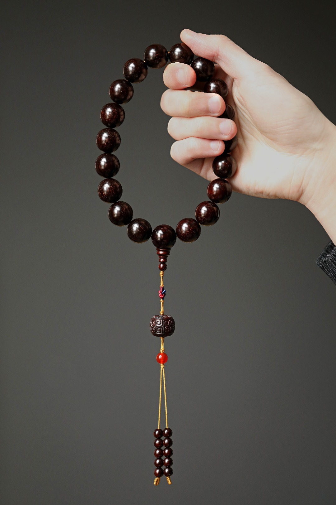 【3488】小叶紫檀 多金星18mm持珠 约81.3g