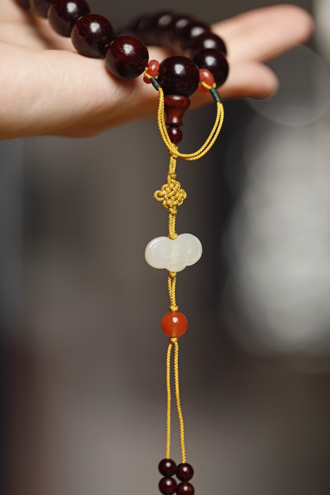 3522 小叶紫檀 满金星1.5持珠 约59g