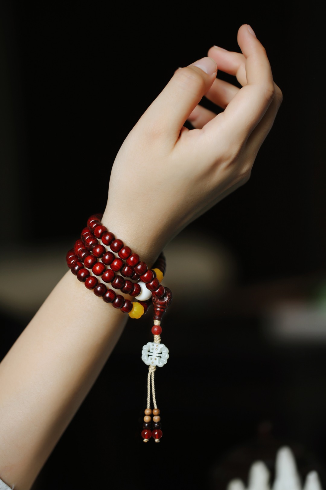 紫檀原创【文茵】6x8mm108颗
