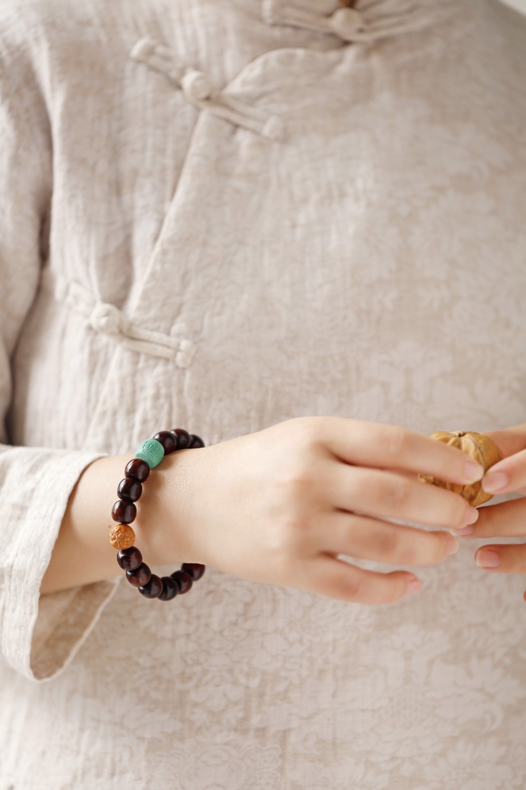 海黄 原创 桶珠【扬青】10x11mm 