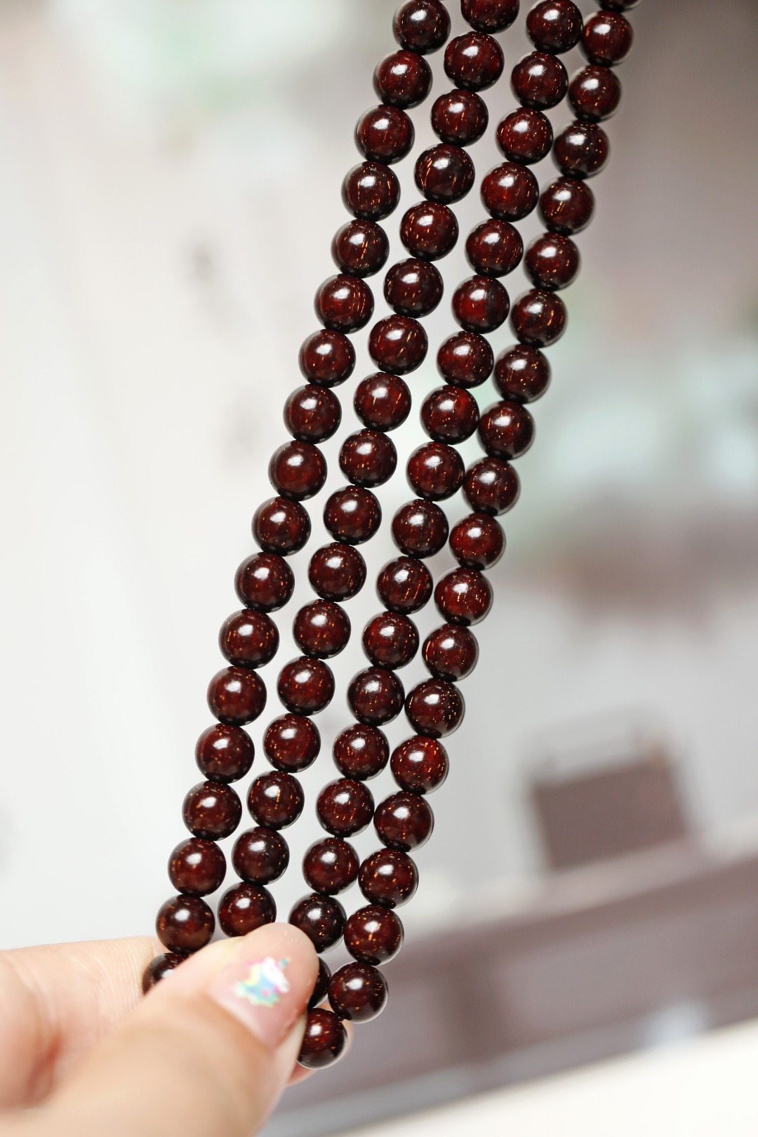 3605 小叶紫檀 爆满金星6mm 108颗  约19.5g 