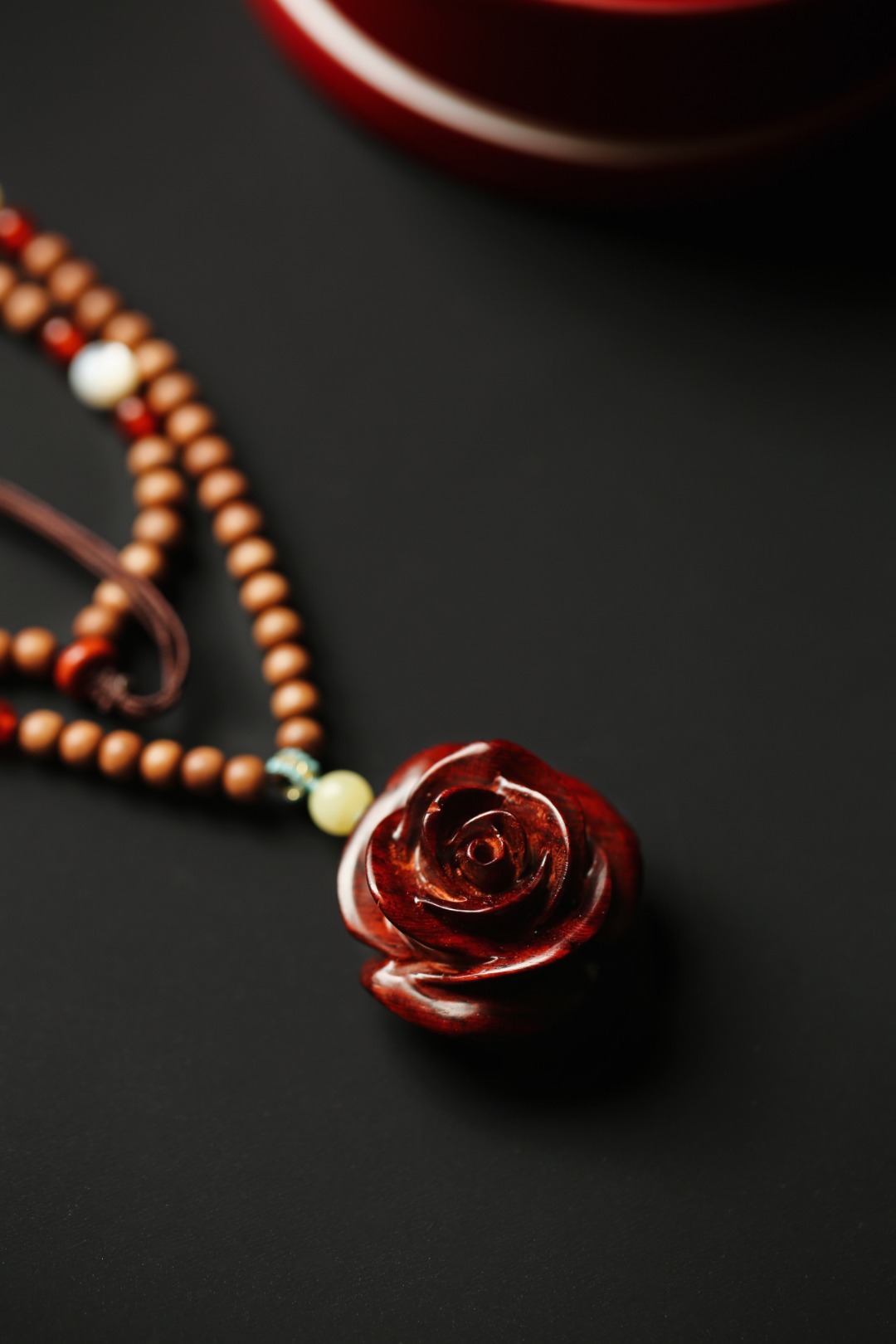 老山檀香原创【菀颜】项链 4mm120颗

