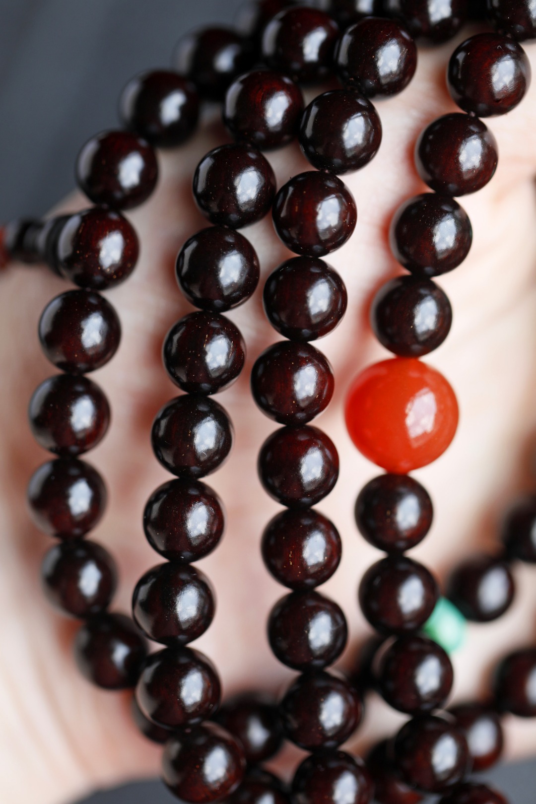 3615 包浆黑珍珠 小叶紫檀 1.0 108颗 约81.6g