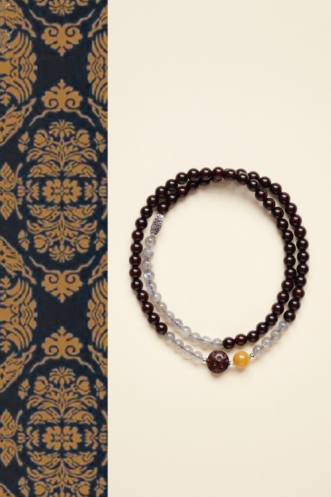 紫檀 原创【浅喜】6mm紫檀59颗 月光石21颗
